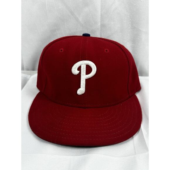 MLB Other - Vintage Philadelphia Phillies Strapback Hat Red White MLB Baseball 90s Deadstock
